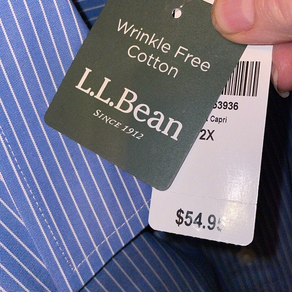 L.L.Bean Wrinkle Free Oxford Petite Shirt - Picture 6 of 7